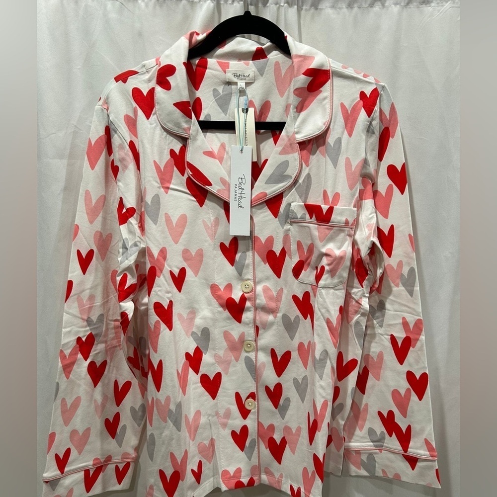 NWT BEDHEAD LOVE IS ALL YOU NEED LONG SLEEVE CLASSIC STRETCH JERSEY PJ SET - Picture 5 of 6